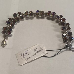 Crystal Aurora Borealis Double Row Bracelet - Iridescent